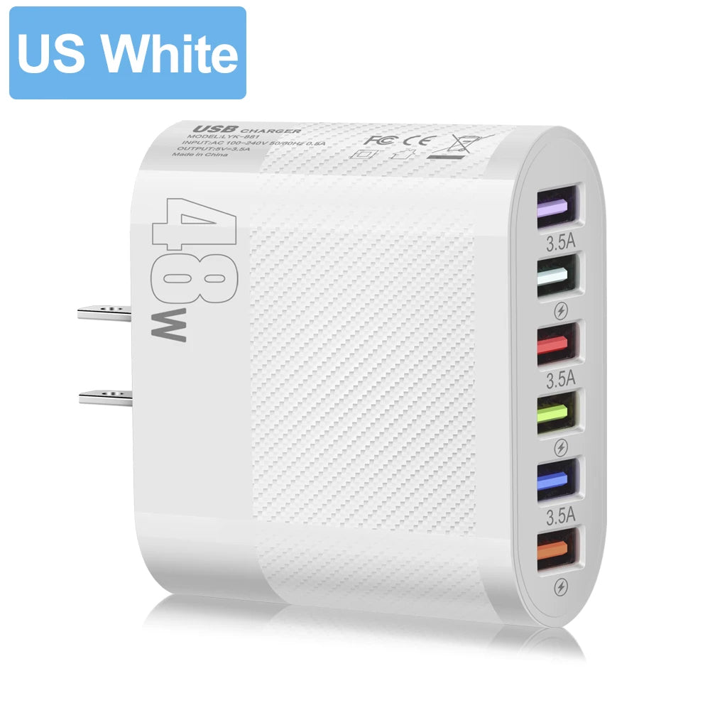 6-in-1 USB Fast Charger Adapter
