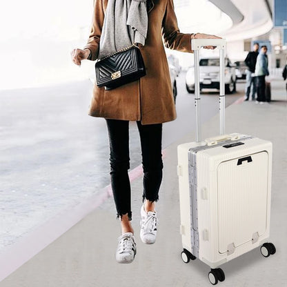 20" Front Open Multifunctional Rolling Suitcase