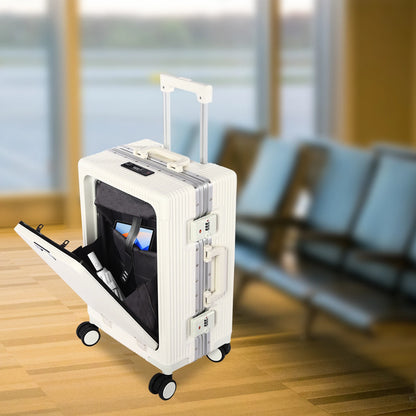 20" Front Open Multifunctional Rolling Suitcase