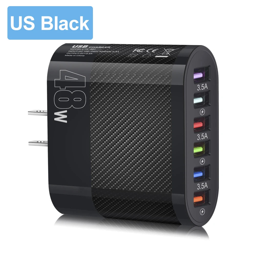 6-in-1 USB Fast Charger Adapter