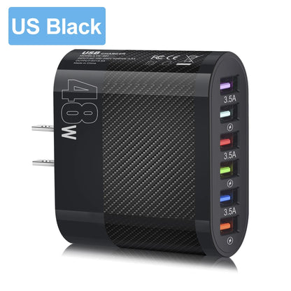 6-in-1 USB Fast Charger Adapter