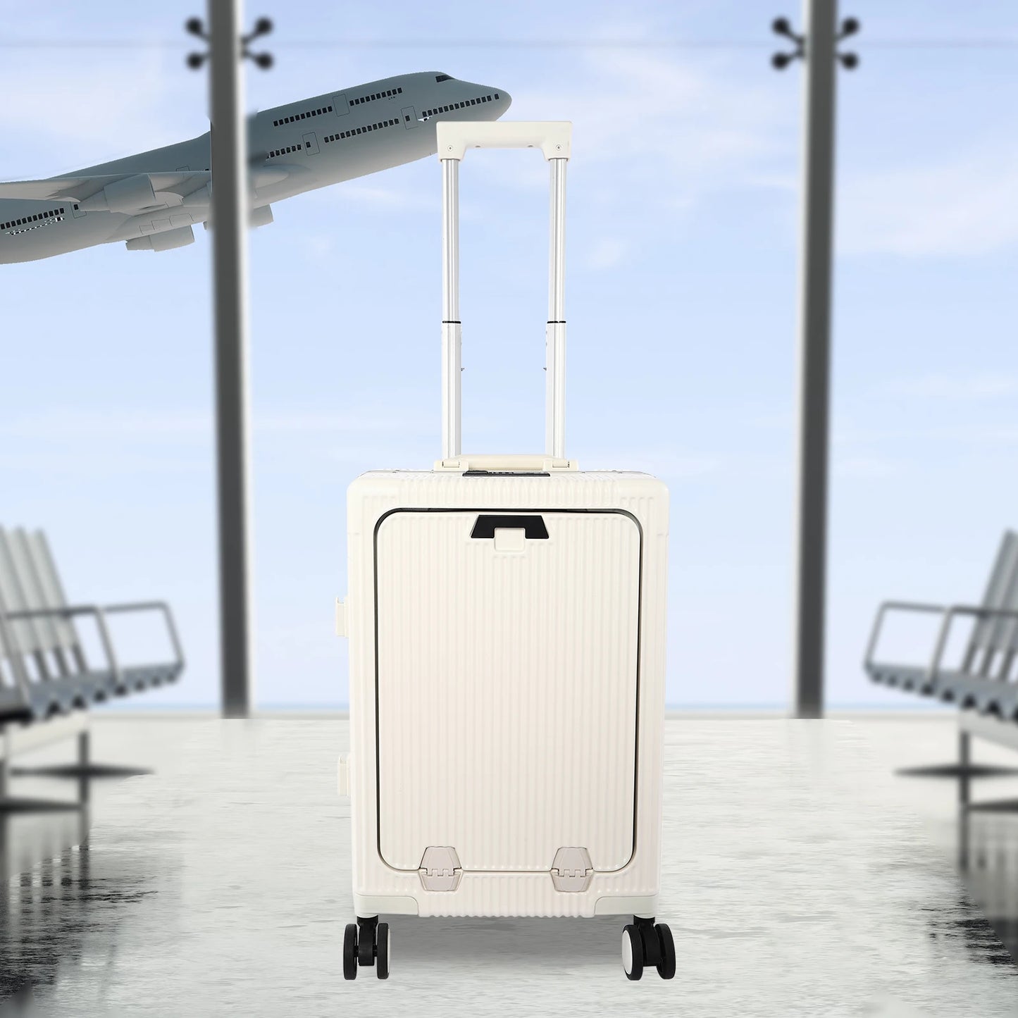 20" Front Open Multifunctional Rolling Suitcase