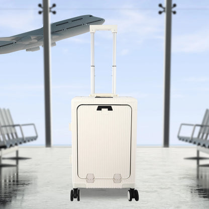 20" Front Open Multifunctional Rolling Suitcase